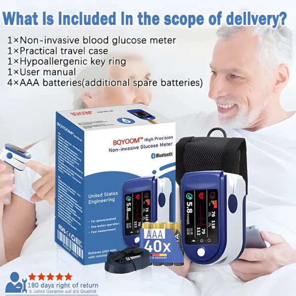 BQYOOM™ High Precision Non-Invasive Blood Glucose Meter👨‍⚕️ is clinically certified to be & 99.9% accurate